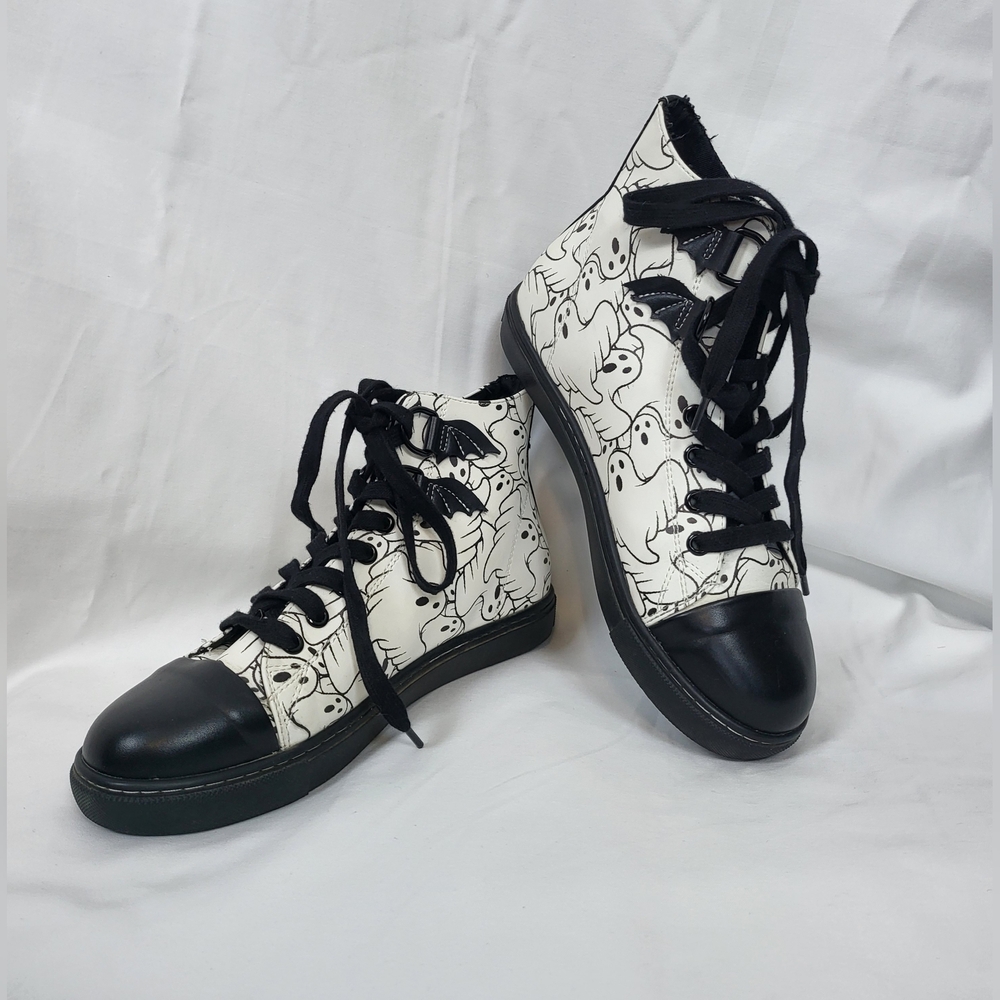 Strange Cult Womens Chelsea White Black High Top Limited Edition Phantom Shoes 7